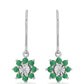 Silberohrringe mit brasilianischem Smaragd und weißem Topas