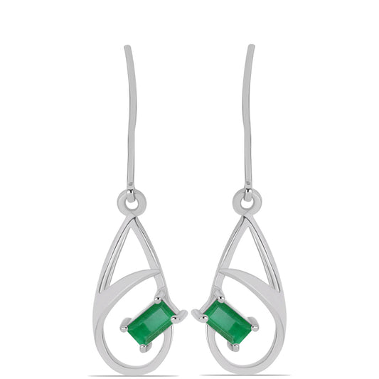 Silberohrringe mit brasilianischem Smaragd