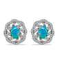 Goldplattierte Silberohrringe mit äthiopischem Paraiba-Blauopal und weißem Topas