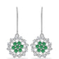 Silberohrringe mit brasilianischem Smaragd und weißem Topas