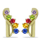 Goldplattierte Silberohrringe mit regenbogenfarbenem Rosebery Saphir