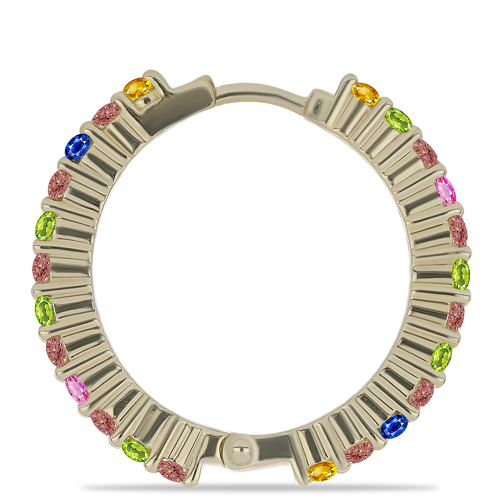 Goldplattierte Silberohrringe mit regenbogenfarbenem Rosebery Saphir