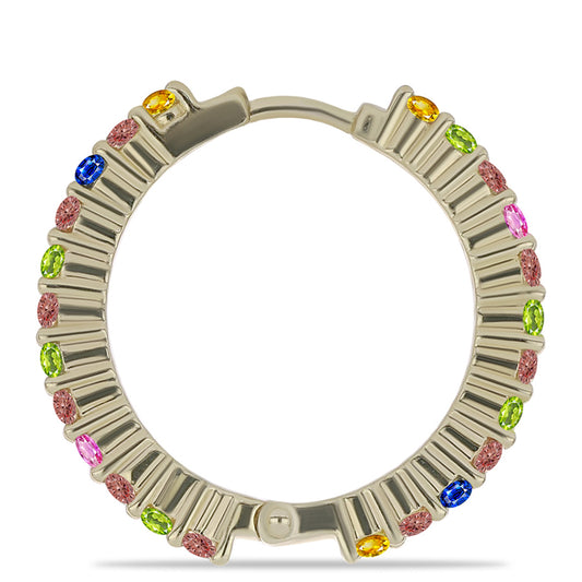 Goldplattierte Silberohrringe mit regenbogenfarbenem Rosebery Saphir