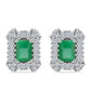 Silberohrringe mit brasilianischem Smaragd und weißem Zirkon
