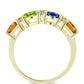 Goldplattierter Silberring mit regenbogenfarbenem Rosebery Saphir und weißem Topas