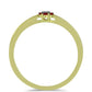 Goldplattierter Silberring mit rotem Diamant und weißem Diamant