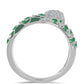 Silberring mit brasilianischem Smaragd und weißem Topas