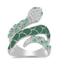 Silberring mit brasilianischem Smaragd und weißem Topas