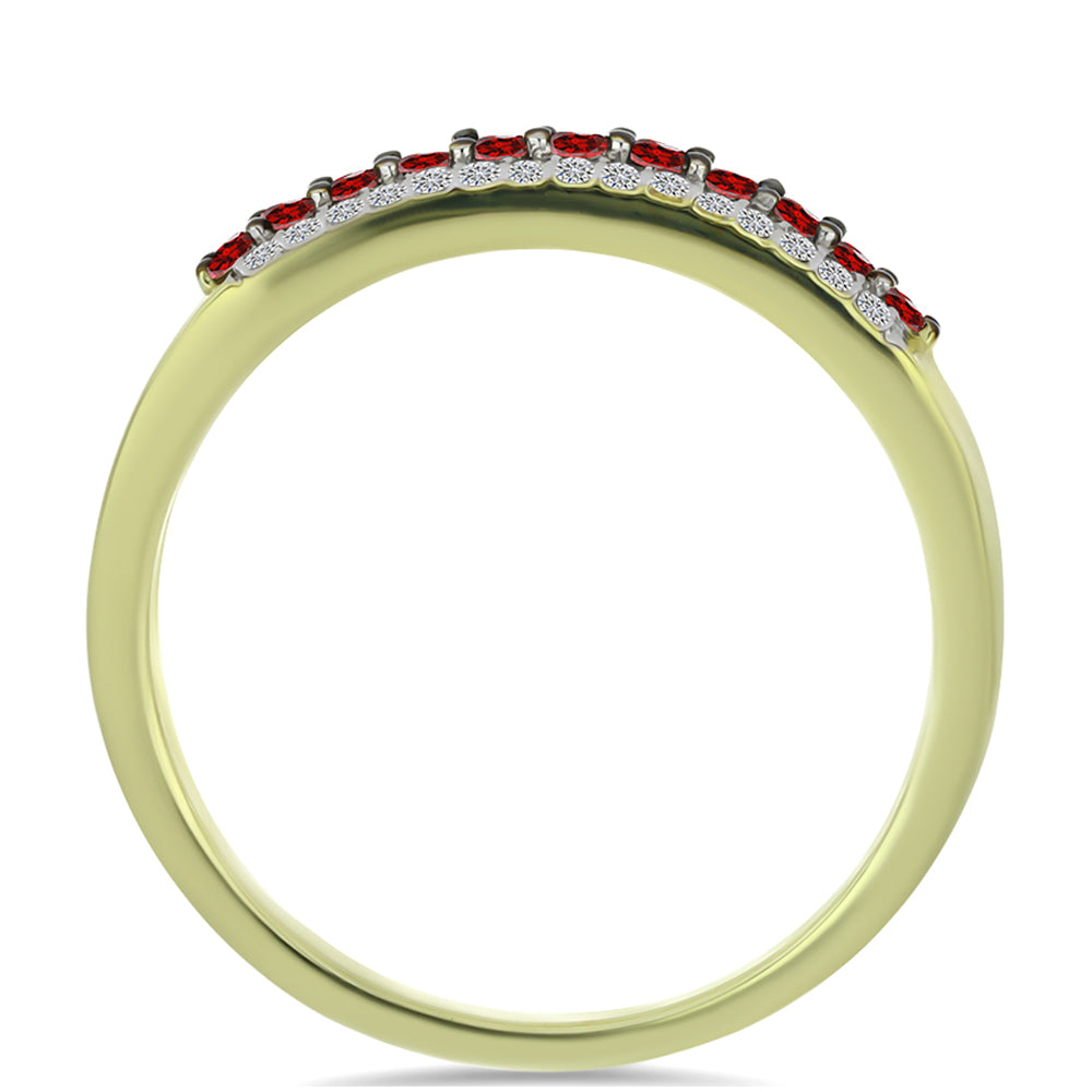 Goldplattierter Silberring mit rotem Diamant 3 