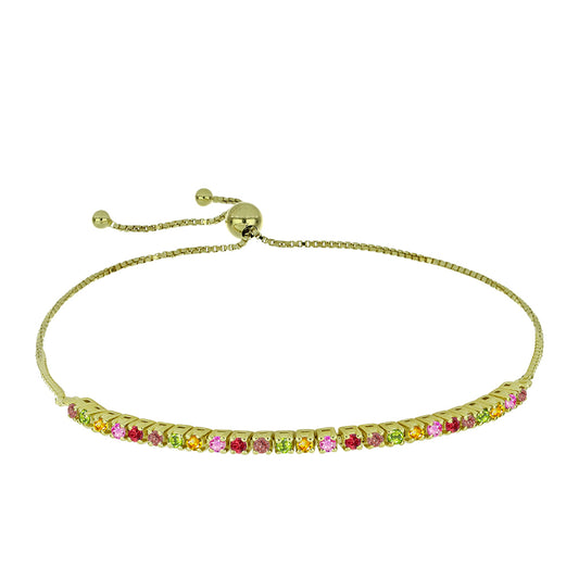 Goldplattiertes Silberarmband mit regenbogenfarbenem Rosebery Saphir
