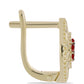 Goldplattierte Silberohrringe mit rotem Diamant und weißem Diamant