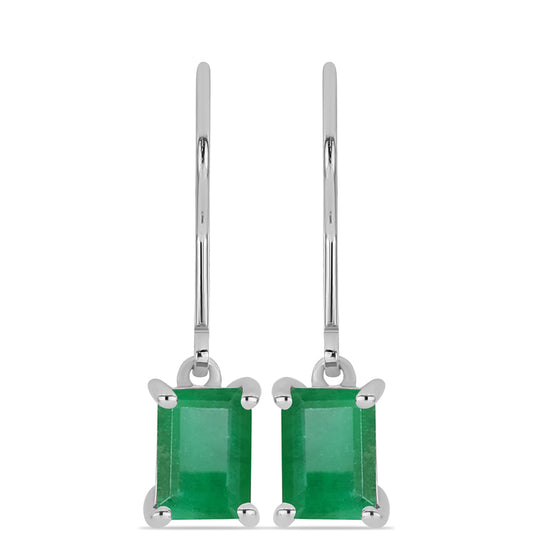 Silberohrringe mit brasilianischem Smaragd