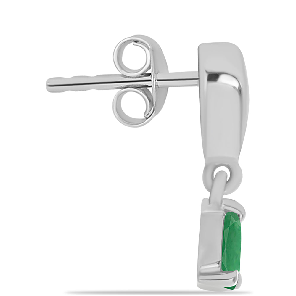 Silberohrringe mit brasilianischem Smaragd 2 