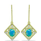 Goldplattierte Silberohrringe mit äthiopischem Paraiba-Blauopal und weißem Topas