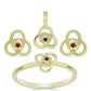 schmuckgarnitur aus Goldplattierte Silber mit rotem Diamant