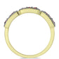 Goldplattierter Silberring mit rotem Diamant und weißem Diamant