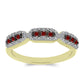 Goldplattierter Silberring mit rotem Diamant und weißem Diamant