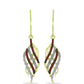 Goldplattierte Silberohrringe mit rotem Diamant und weißem Diamant
