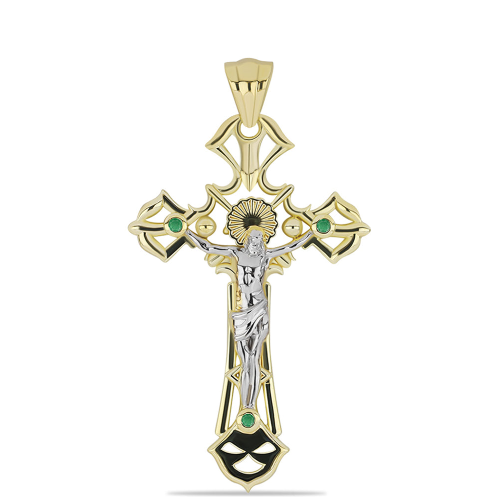 Goldplattierter Silberanhänger mit brasilianischem Smaragd 1 