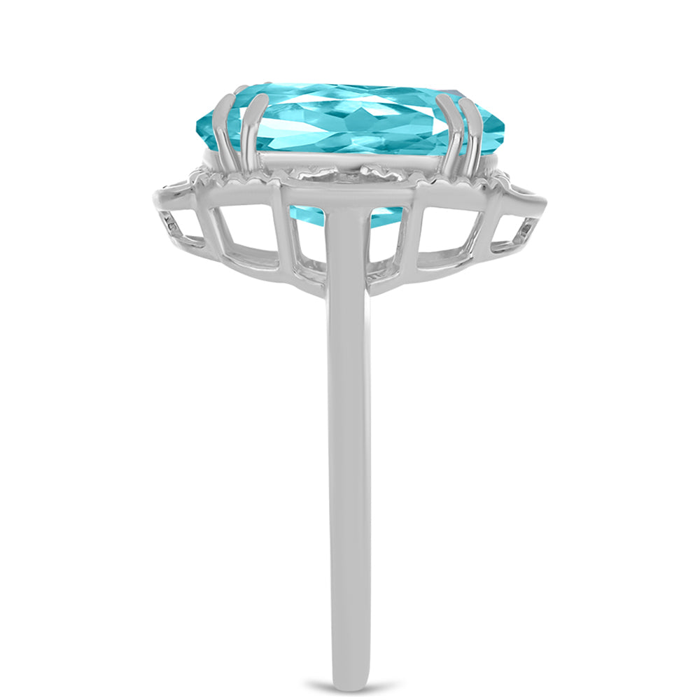 Silberring mit Paraiba Quarz 4 