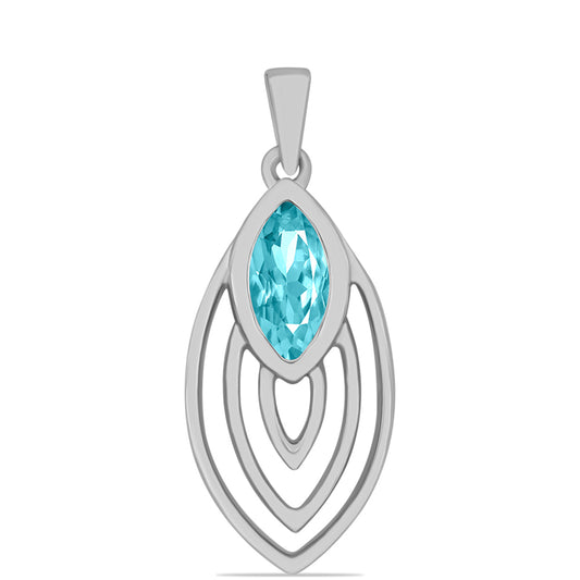 Silberanhänger mit Paraiba Quarz