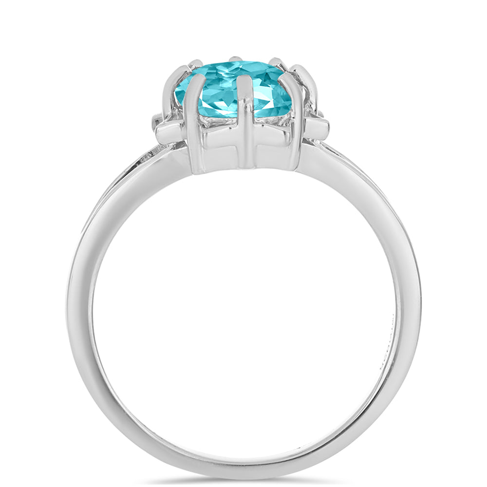 Silberring mit Paraiba Quarz
