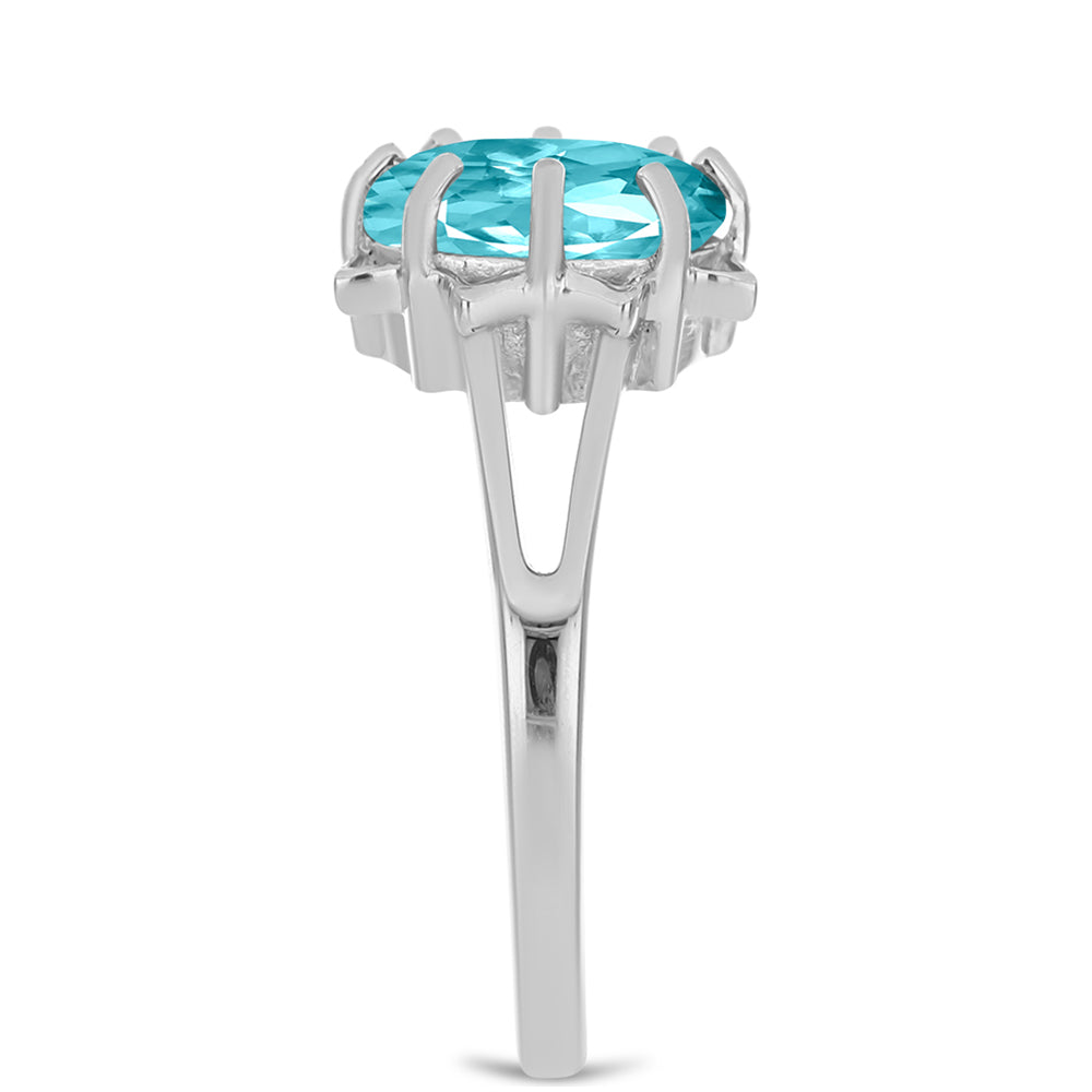 Silberring mit Paraiba Quarz 4 