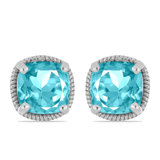 Silberohrringe mit Paraiba Quarz