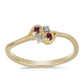 Goldplattierter Silberring mit lila Diamant und weißem Diamant