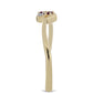 Goldplattierter Silberring mit lila Diamant und weißem Diamant