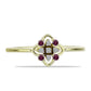 Goldplattierter Silberring mit lila Diamant und weißem Diamant