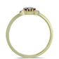 Goldplattierter Silberring mit lila Diamant und weißem Diamant