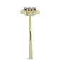 Goldplattierter Silberring mit lila Diamant und weißem Diamant