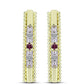Goldplattierte Silberohrringe mit lila Diamant und weißem Diamant