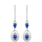Silberohrringe mit australischem blauem Saphir und weißem Topas