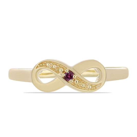 Goldplattierter Silberring mit lila Diamant