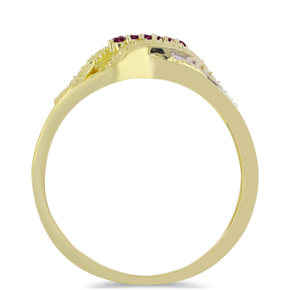 Goldplattierter Silberring mit lila Diamant