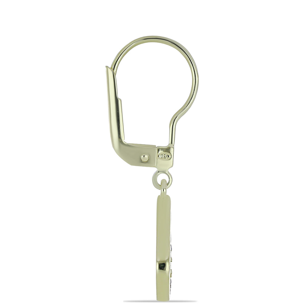 Goldplattierte Silberohrringe mit lila Diamant und weißem Diamant 2 