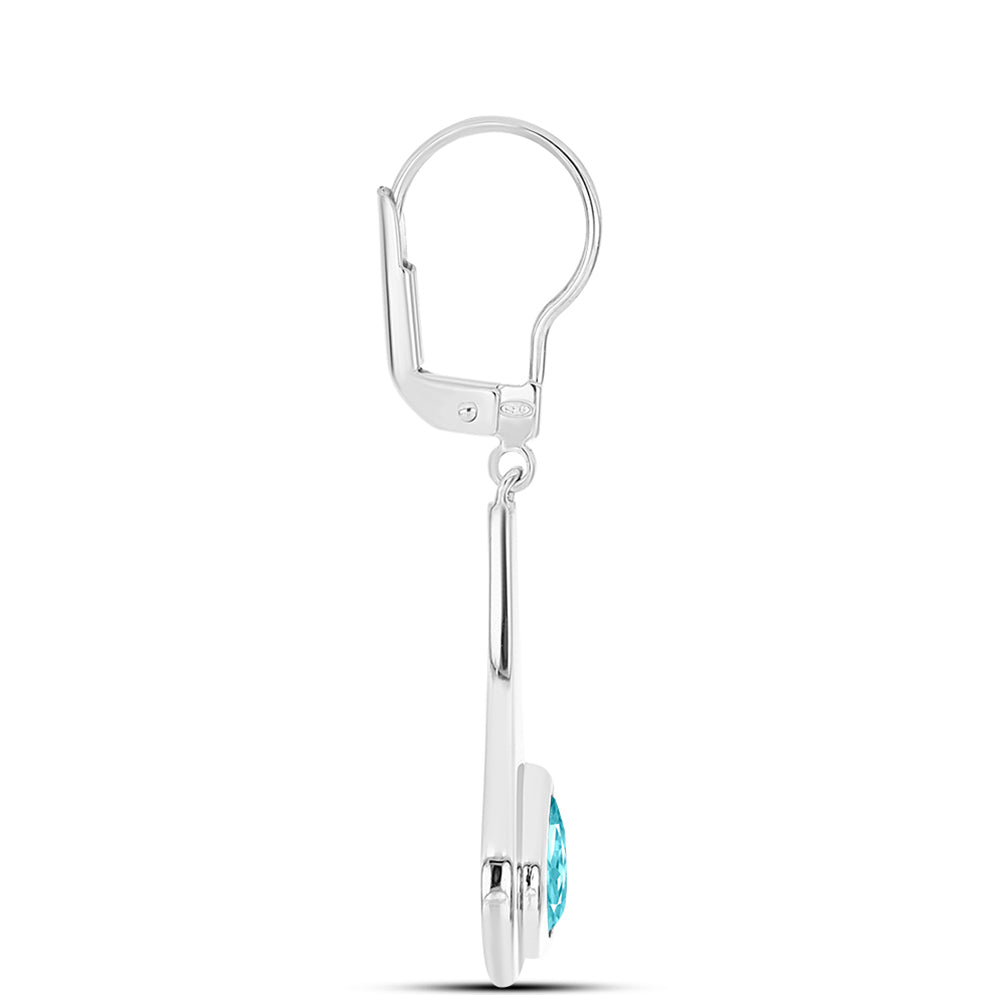 Silberohrringe mit Paraiba Quarz 2 