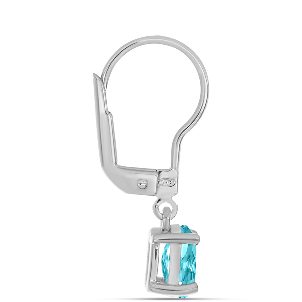 Silberohrringe mit Paraiba Quarz 2 