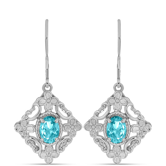 Silberohrringe mit Paraiba Quarz
