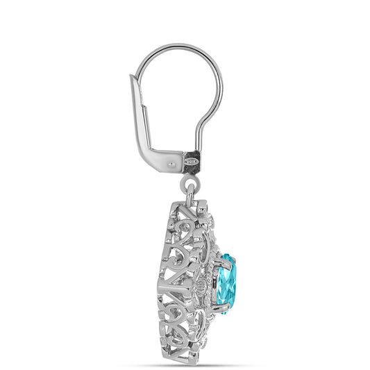 Silberohrringe mit Paraiba Quarz