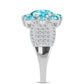 Silberring mit Paraiba Quarz und weißem Topas