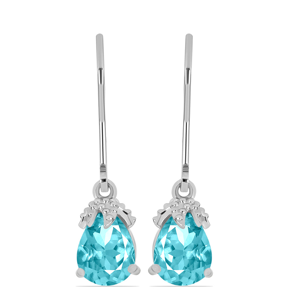 Silberohrringe mit Paraiba Quarz 1 