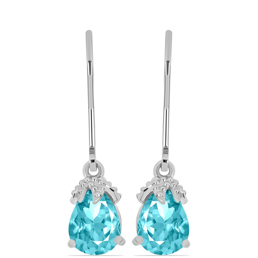 Silberohrringe mit Paraiba Quarz
