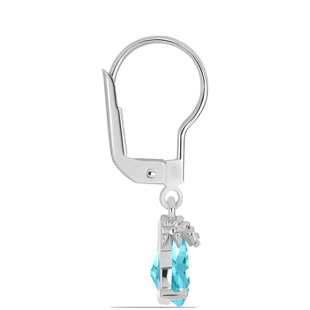 Silberohrringe mit Paraiba Quarz 2 