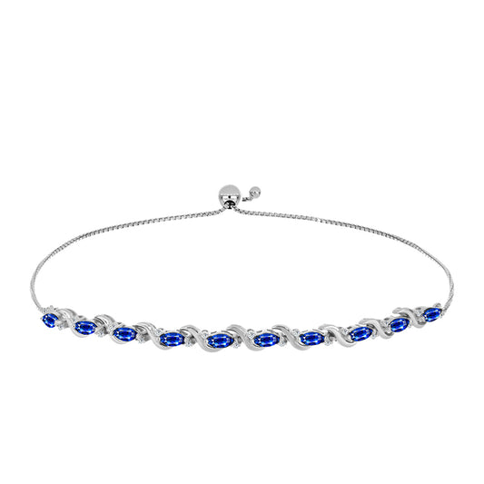 Silberarmband mit australischem blauem Saphir und weißem Topas