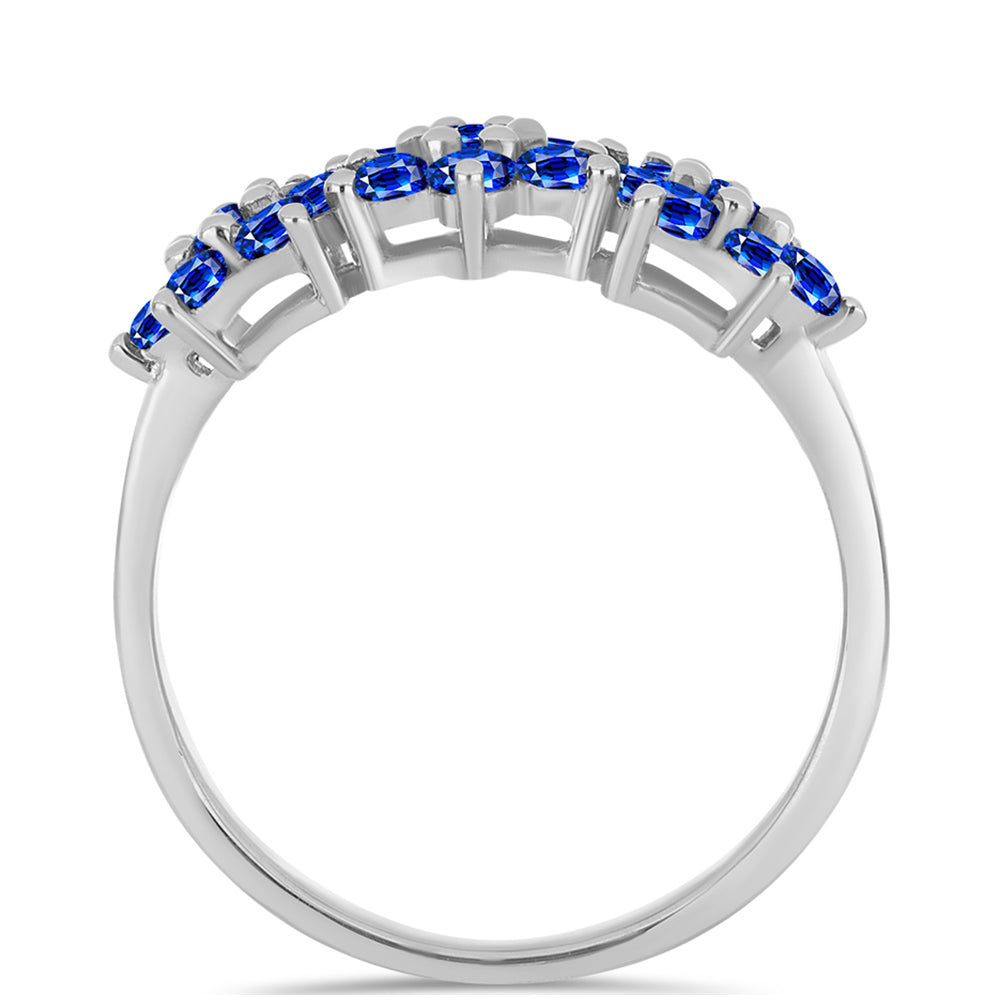 Silberring mit australischem blauem Saphir 2 