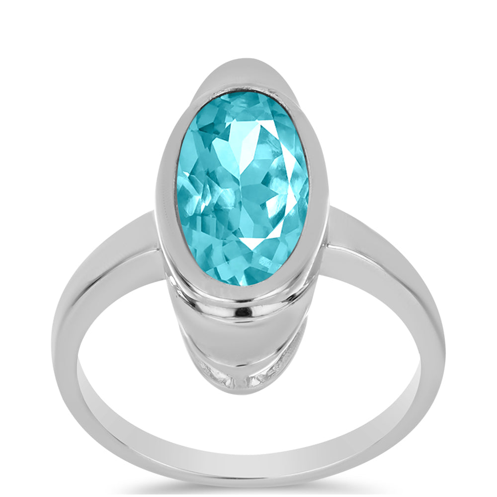 Silberring mit Paraiba Quarz