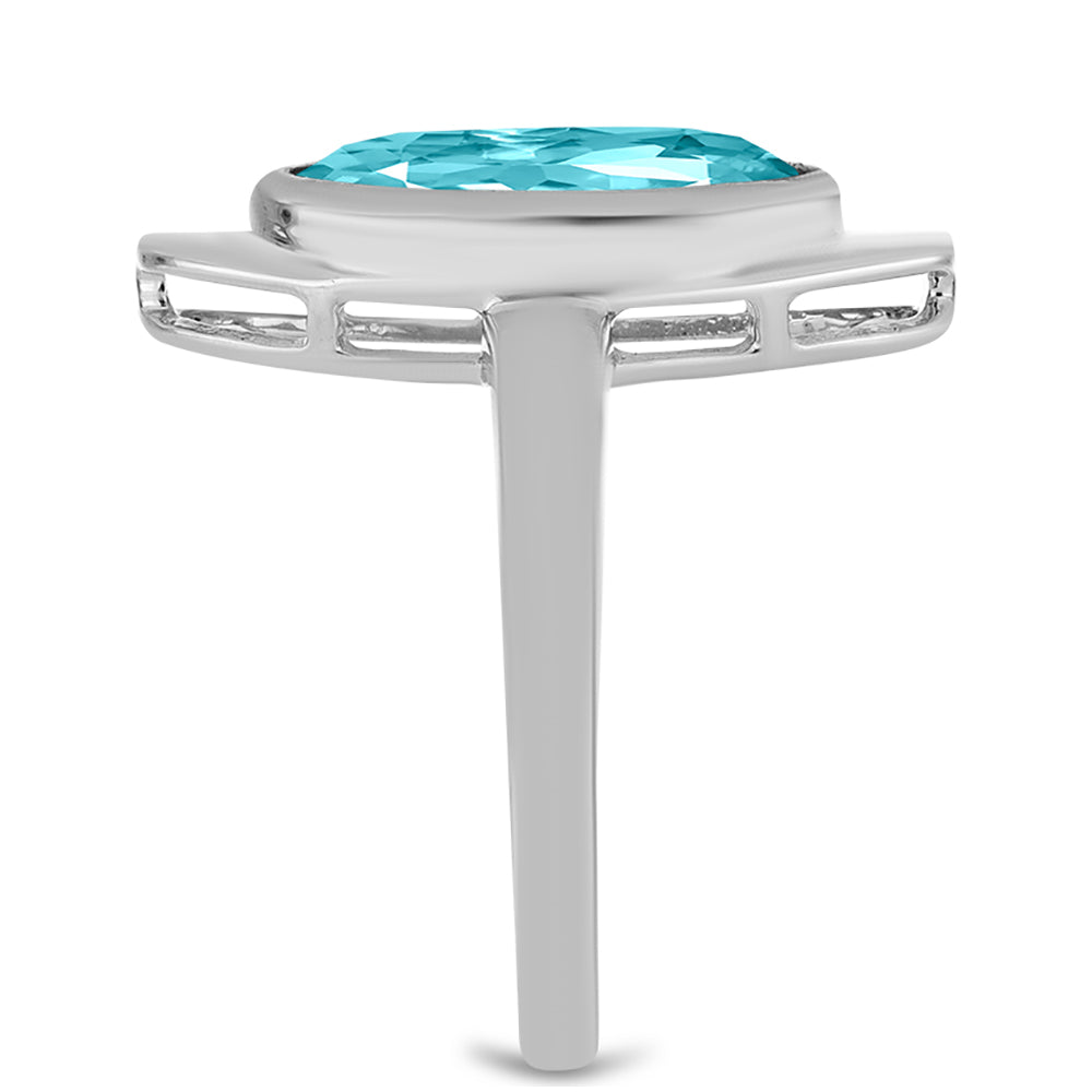 Silberring mit Paraiba Quarz 4 